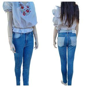 Vintage 90s Levi Strauss Line 8 Color Block Skinny Jeans Deadstock Sample Stock